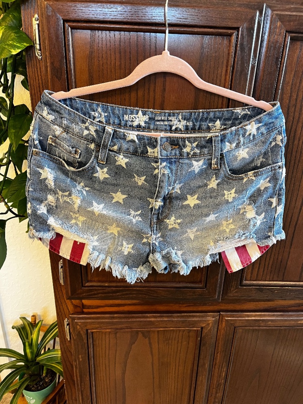 Mossimo women’s Flag patriotic 4th of July shorts. Perfect for Sturgis/Rallies.